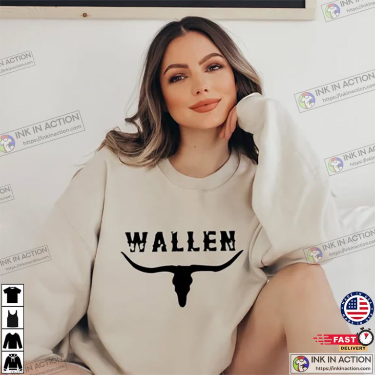 Wallen Bullhead Western Cowboy Country Music Tee Print Your Thoughts