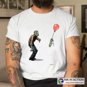 Balloon Zombie Graphic Halloween Gift T-shirt