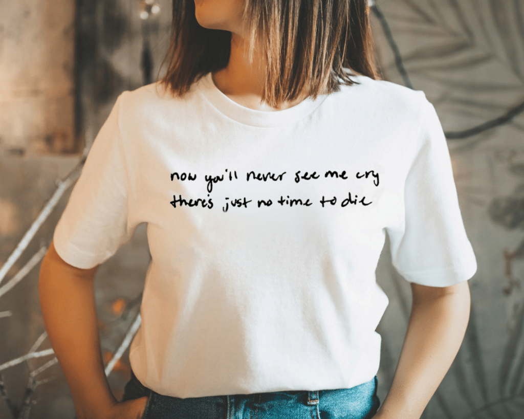 Billie Eilish Lyrics Glock Tucked Big TShirt Print your thoughts