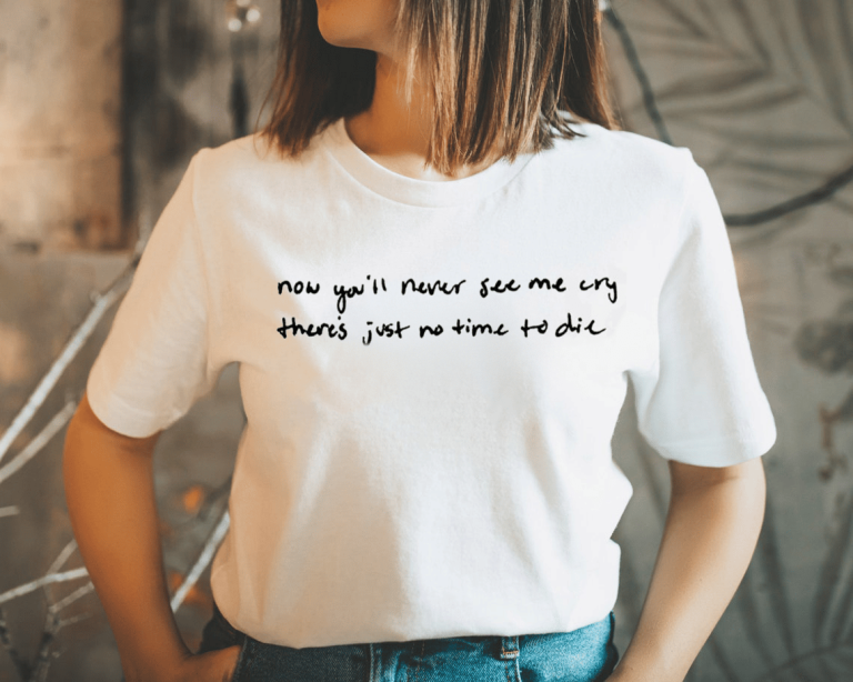 Billie Eilish Lyrics Glock Tucked Big T-Shirt - Print your thoughts ...