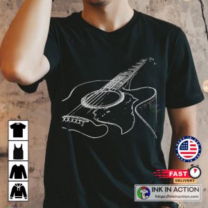 travel guitar acoustic T Shirt Musician Guitar Player Gift Guitar Band Tshirt Music Lover 1