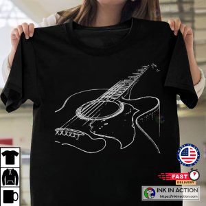 travel guitar acoustic T Shirt Musician Guitar Player Gift Guitar Band Tshirt Music Lover 3