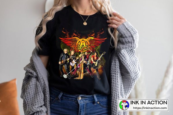 Aerosmith Full Rock Band Vintage Style T-shirt