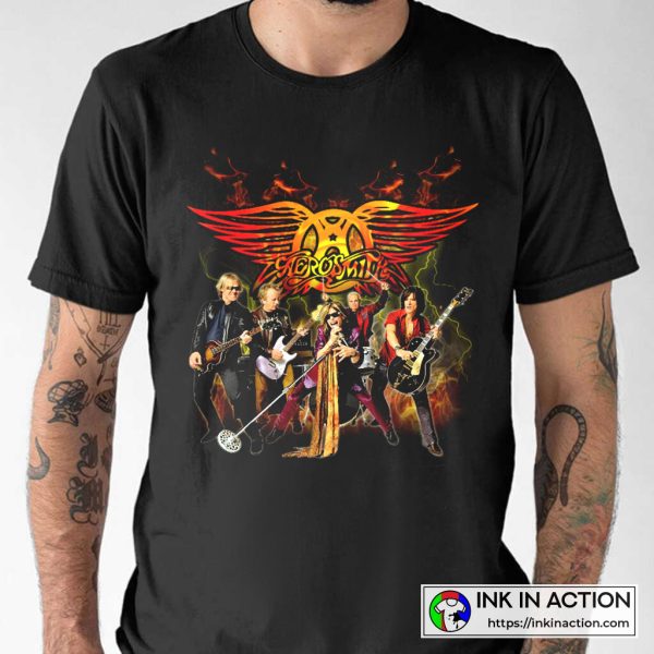 Aerosmith Full Rock Band Vintage Style T-shirt