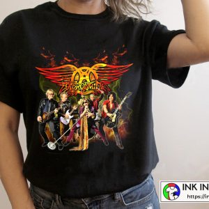 Aerosmith Full Rock Band Vintage Style T shirt 4