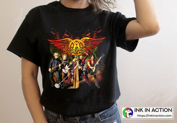 Aerosmith Full Rock Band Vintage Style T-shirt