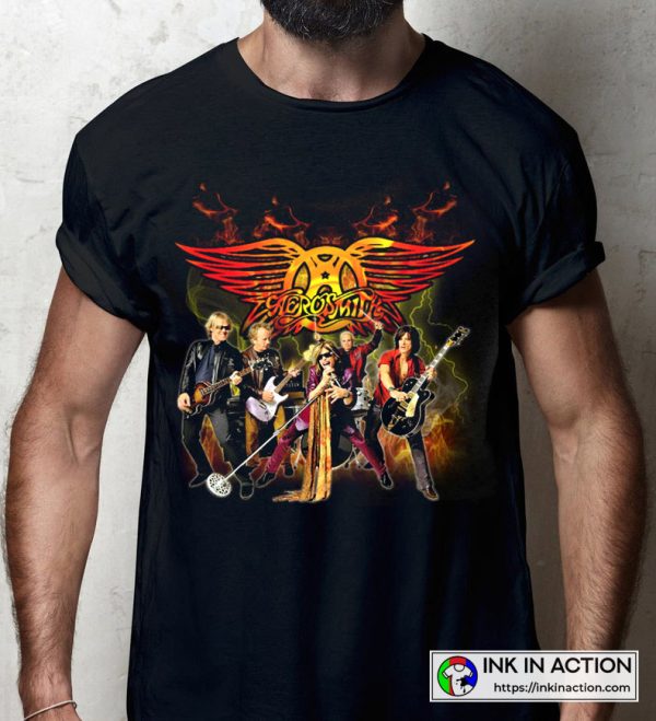 Aerosmith Full Rock Band Vintage Style T-shirt