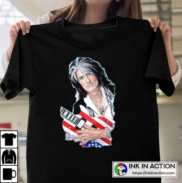 Aerosmith Joe Perry With His Guitar Graphic T-shirt