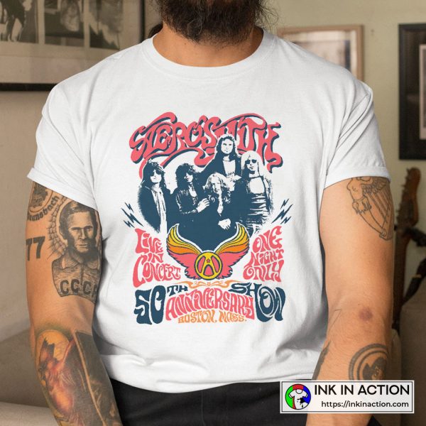 Aerosmith Legendary 2022 50th Anniversary Concert Boston Fenway Concerts T-shirt