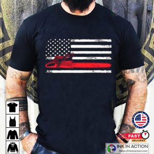 American Logger Chainsaw The United States Flag Retro Chainsaw