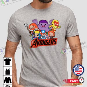 Avongers bootleg action figures Superhero Unisex Tshirt 4
