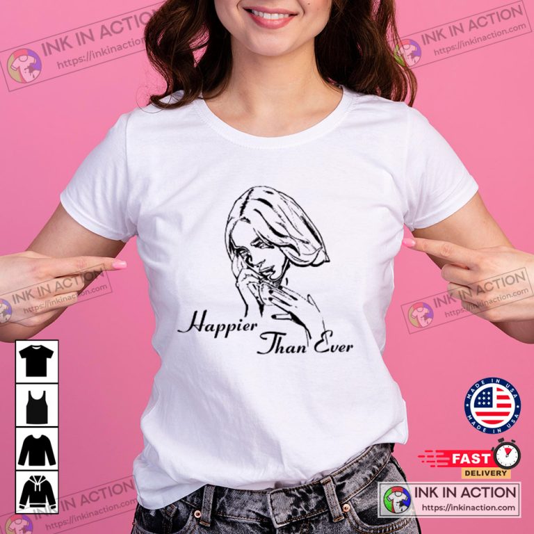 Billie Eilish Happier Than Ever Graphic Printed Drop Shoulder T-shirt Legacy Boutiques Bangladesh
