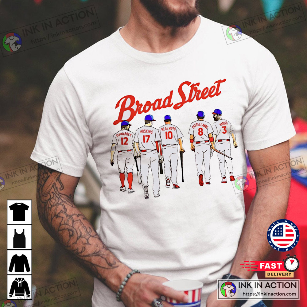 Broad Street Philadelphia Phillies Baseball Players Road NLCS Champions 2022  World Series Shirt - Ink In Action