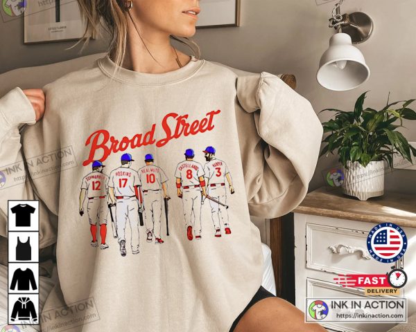 Broad Street Philadelphia Phillies Baseball Players Road NLCS Champions 2022 World Series Shirt