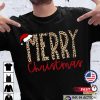 Buffalo Plaid Christmas Leopard Happy Xmas T-shirt