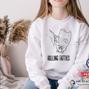 Cat Rolling Fatties Funny Cat Minimalist Casual Sweatshirt
