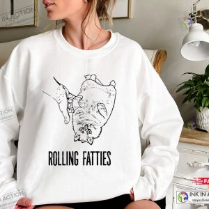 Cat Rolling Fatties Funny Cat Minimalist Casual Sweatshirt 4