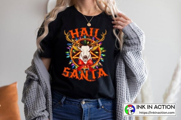 Christmas Hail Santa Claus Reindeer Ugly Christmas Sweater