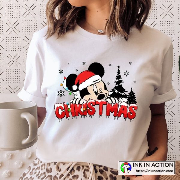 Christmas Mickey Mouse Santa Disney T-Shirt