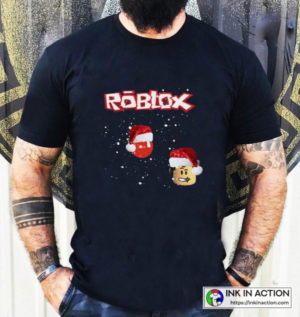 Christmas Roblox Design Red Nose Day T-shirt