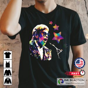 Elton John Elton John Graphic cool POP Art Tshirt 4