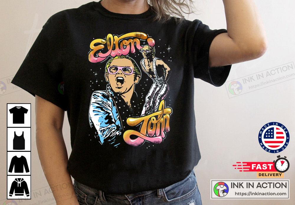 ELTON JOHN BASEBALL VINTAGE GRAPHIC TEE