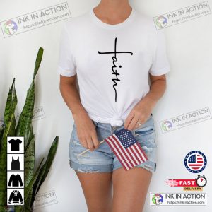 Faith Shirt Faith Cross Tshirt Christian Gift Faith Gift Love and Grace Shirt Faith Cross Vertical Cross Jesus Tshirt 1