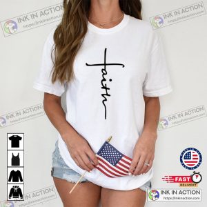 Faith Shirt Faith Cross Tshirt Christian Gift Faith Gift Love and Grace Shirt Faith Cross Vertical Cross Jesus Tshirt 2