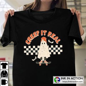 Halloween Creep it Real Vintage Ghost Retro Fall T-Shirt