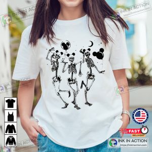 Disney Halloween Party Skeleton Mickey Balloon Funny T-shirt