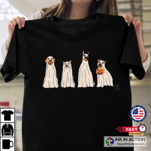 Halloween Dog Ghost Retro Spooky Season T-shirt