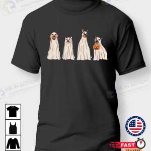 Halloween Halloween Dog Ghost Dog Retro Spooky Season Tshirt 4