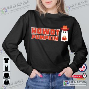 Halloween Howdy Pumpkin Sweatshirt Womens Crewneck Fall Cute Graphic Funny Fall Sweatshirt 4