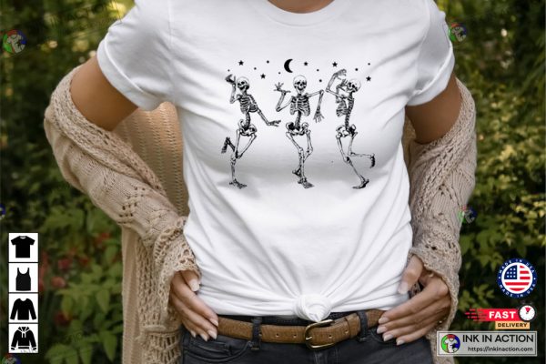 Halloween Party Dancing Skeleton Funny Halloween Skeletons Happy Halloween T-Shirt