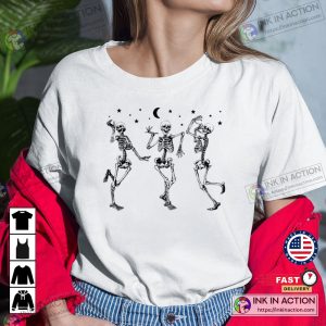 Halloween Party Dancing Skeleton Funny Halloween Skeletons Happy Halloween T Shirt 2