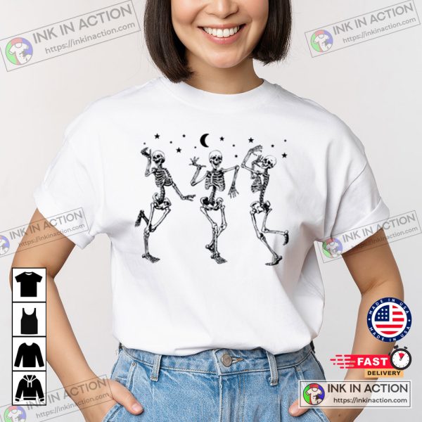 Halloween Party Dancing Skeleton Funny Halloween Skeletons Happy Halloween T-Shirt