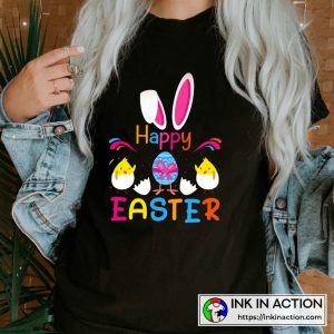 Happy Chicks Funny Easter Design Cartoon T-Shirt
