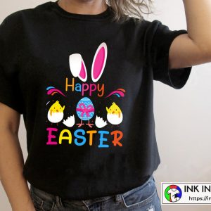 Happy Chicks Funny Easter Design Cartoon T Shirt 4 3