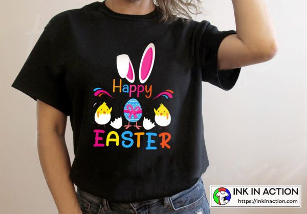 Happy Chicks Funny Easter Design Cartoon T-Shirt