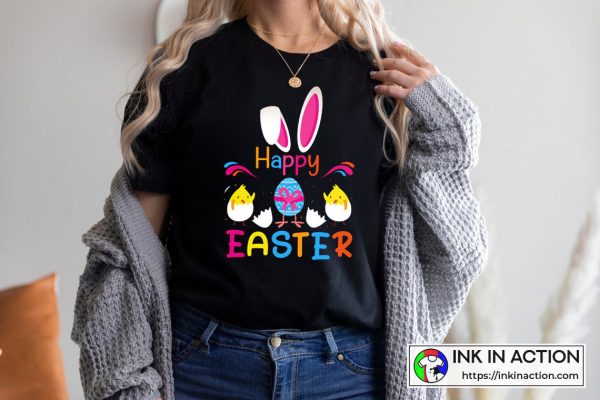 Happy Chicks Funny Easter Design Cartoon T-Shirt