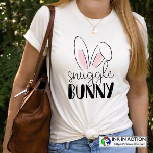 Happy Easter Snuggle Bunny White T Shirt 2