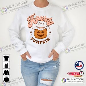 Howdy Pumpkin Sweatshirt Country Cowgirl Retro Halloween T shirt 4