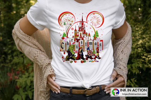 Marvel Avengers Disney World Happy Christmas T-Shirt