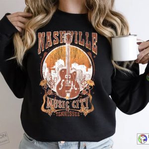 Nashville Music City Country Music Tennessee Rock And Roll Retro Sweatshirt
