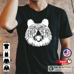 Papa Bear Sunglass Gifts For Dad That Has Everything T shirt 1