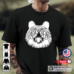 Papa Bear Sunglass Gifts For Dad That Has Everything T shirt 2