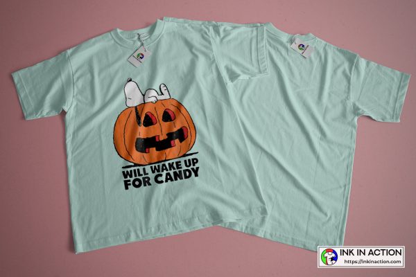 Peanuts Halloween Snoopy Halloween Wake Up For Candy Graphic T-shirt