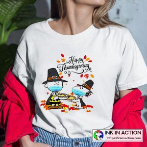 Peanuts Happy Thanksgiving Charlie And Snoopy Party Facemask Best T-shirt