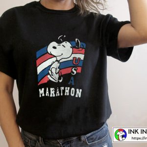 Peanuts Snoopy USA Marathon Vintage Graphic Tee