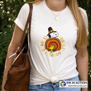 Peanuts Thanksgiving Peanuts Snoopy and Woodstock Thanksgiving Gobble T shirt 3